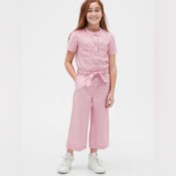 GAP Girls Twill Short Sleeve Jumpsuit *NEW* - Picture 2 of 10